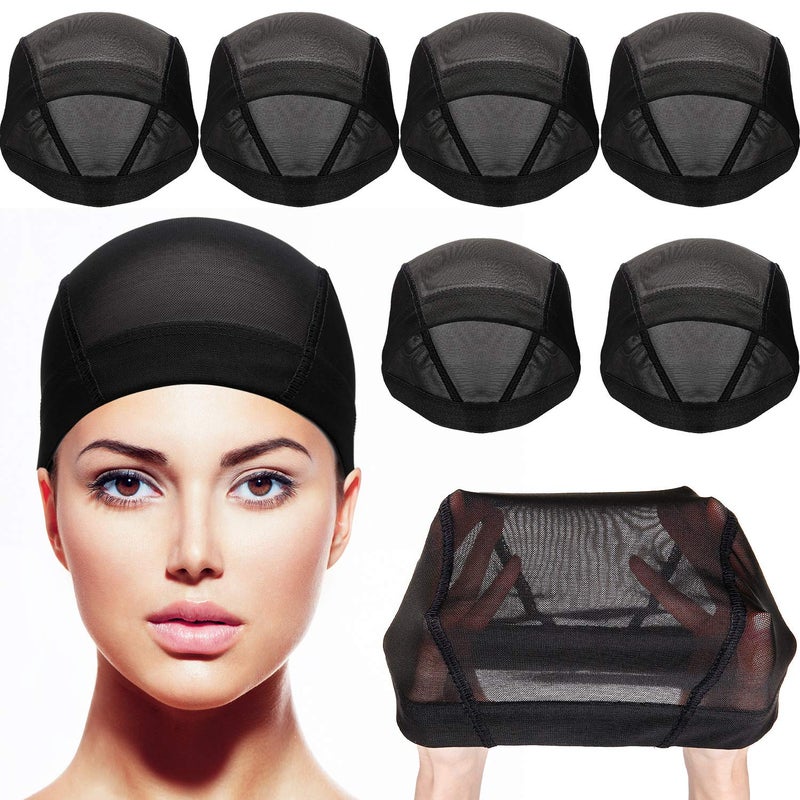 Tatuo 5 Pack Dome Caps Stretchable Spandex Wig Caps for Men WomenClear Blank