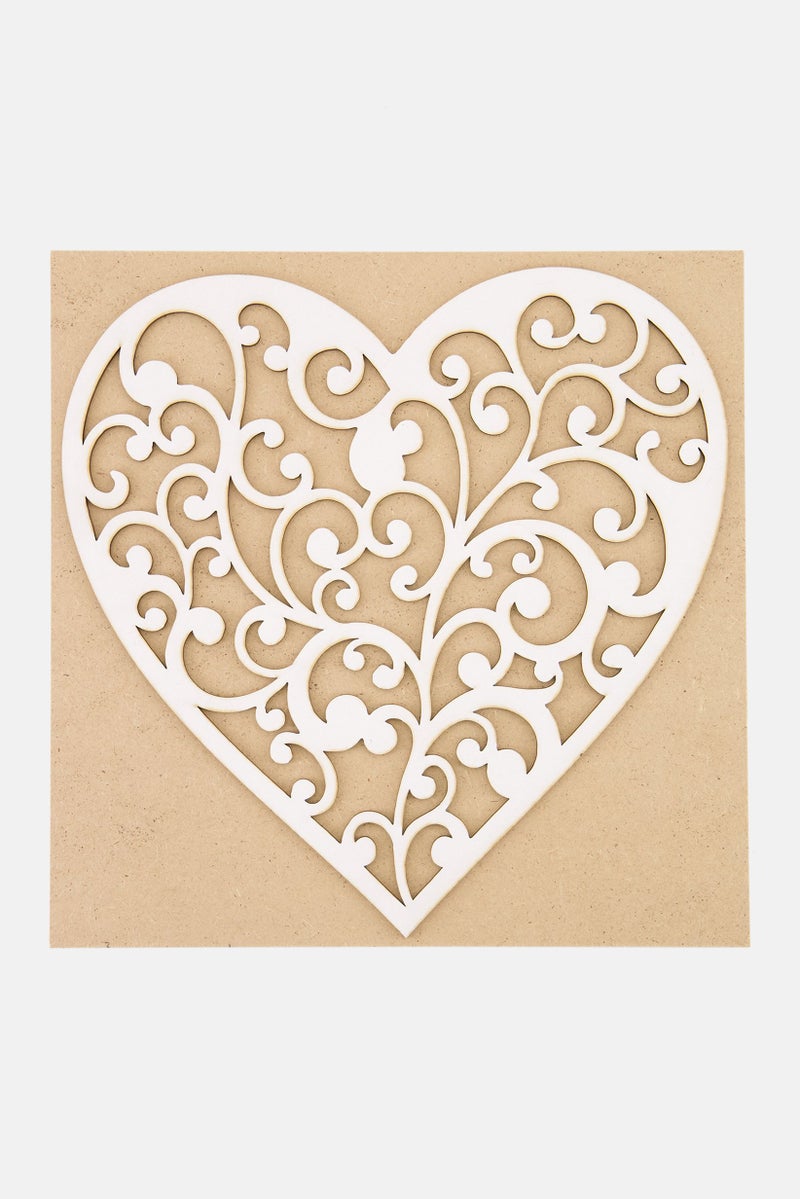 Muy Mucho Laser Piece Heart, White - Image 1