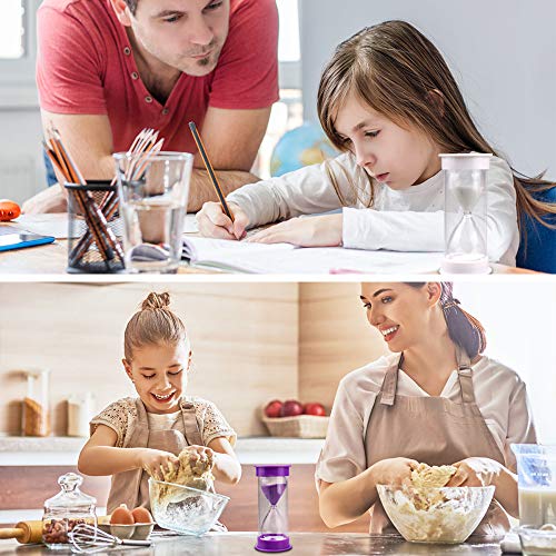 EMDMAK ساعة رملية EMDMAK، ساعة رملية أكريليك ملونة، ساعة رملية 1 دقيقة/2 دقيقة/3 دقائق/5 دقائق/10 دقائق/15 دقيقة، ساعة رملية للألعاب والفصول الدراسية والمنزل والمكتب (كبيرة) - Image 5