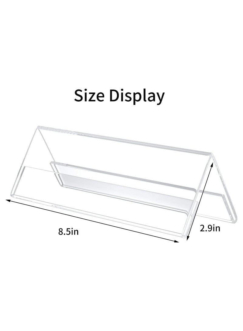 TPGP 12 Pack Acrylic Name Plates for Desk, 8.5"x2.9" Clear Acrylic Sign Holder, Name Tent, Double-Sided Paper Display Stand for Office, Home, Store - Image 2