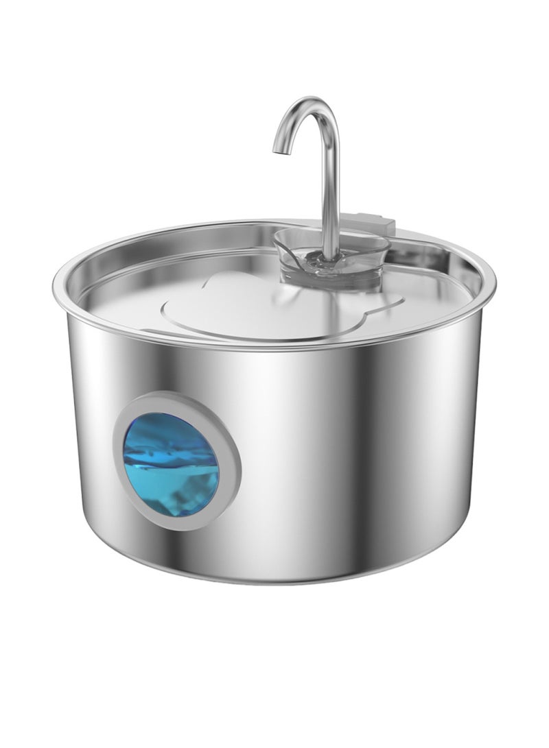 كيدل 3.2L الفولاذ المقاوم للصدأ نافورة المياه القط نافورة الحيوانات الأليفة مع مضخة هادئة كبيرة القدرة موزع المياه الحيوانات الأليفة مناسبة للاستخدام الداخلي - Image 1