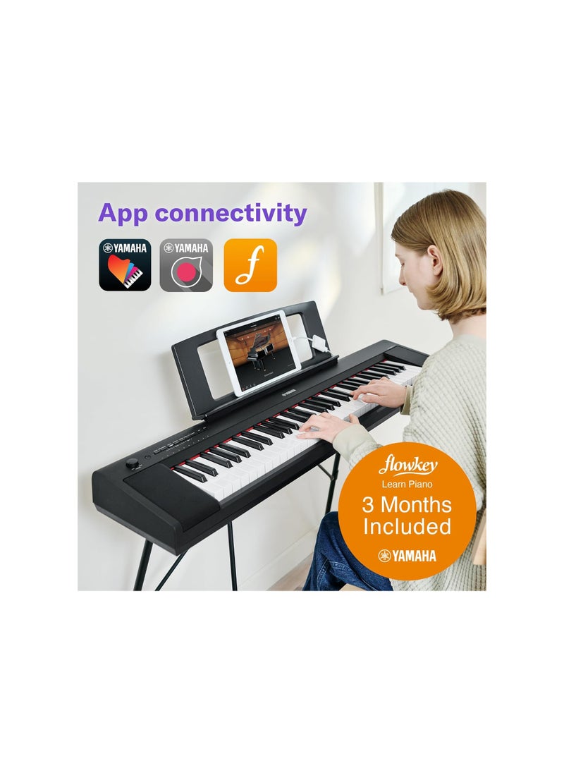 YAMAHA - Yamaha 76-Key Piaggero Ultra-Portable Digital Piano, White NP35WH - Image 1