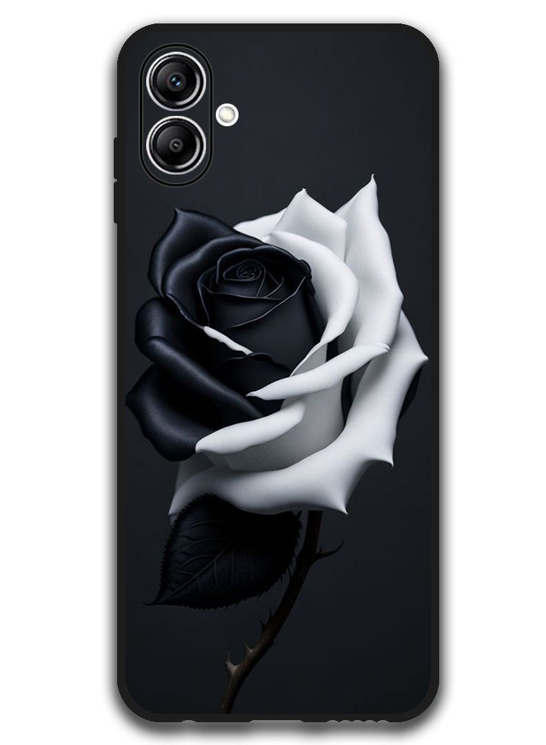 Theodor Protective Case Anti Scratch Shock Proof Bumper Cover For Samsung Galaxy A06 Black and White Rose - Image 1