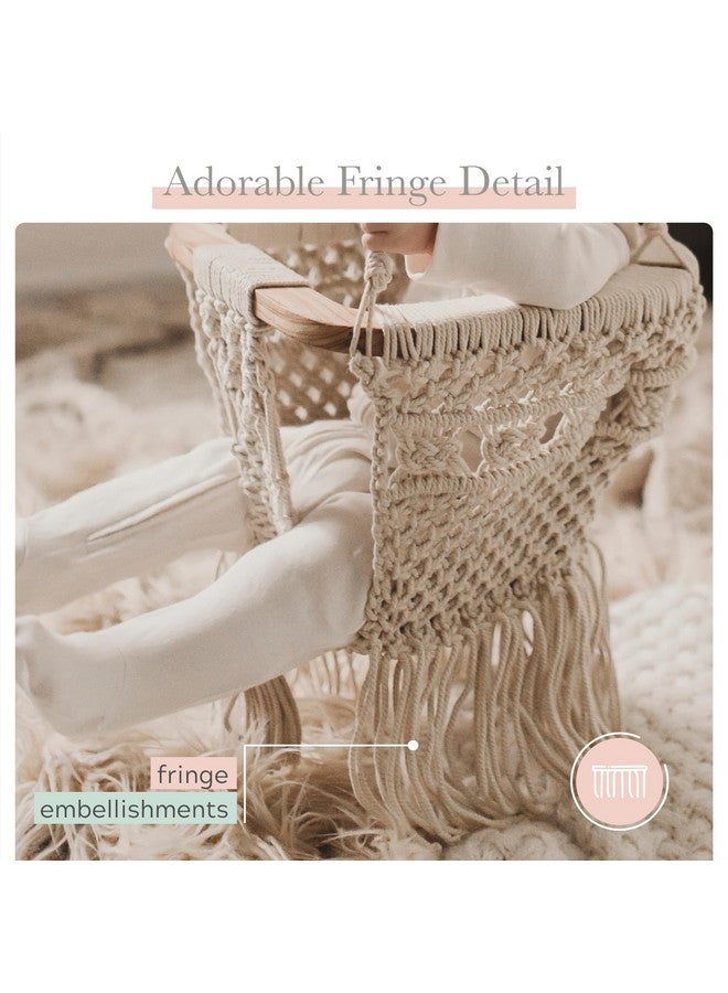 Finn + Emma - Handmade Macrame Baby Swing with Solid Wood Bar - Organic Baby Accessories - Handmade with Care - Image 2