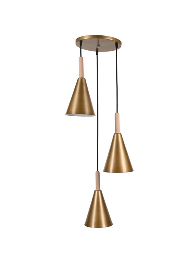 El Rawda Lighting Ply Perforated Triple Ceiling Lamp | modern decorative LED E27 pendant light ceiling lamp hanging | suitable for any room | Color: Gold | Size: 70x30 cm