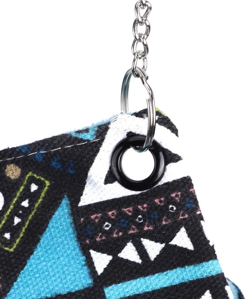 Double Layer Pet Hammock, Breathable Canvas with Stainless Steel Chain, 20x20cm - Stylish Design, Scratch, Comfortable Nest for Small Pets (Geometry) - Image 2