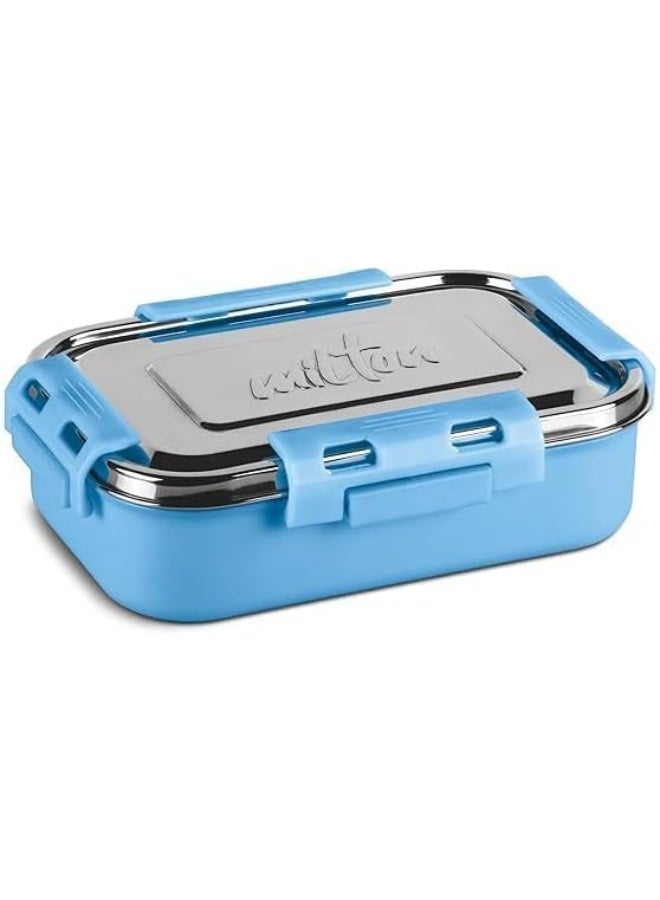 MILTON Steel Flat Insulated Inner Stainless Steel Tiffin Box, Assorted colors 700 ml, with Inner Stainless Steel Container, 170 ml and Spoon - Image 3