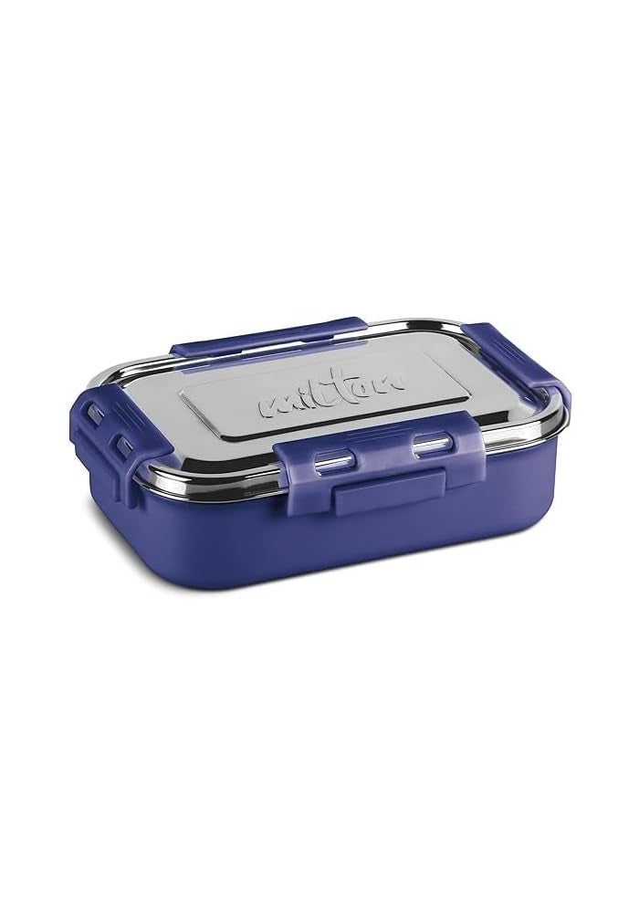 MILTON Steel Flat Insulated Inner Stainless Steel Tiffin Box, Assorted colors 700 ml, with Inner Stainless Steel Container, 170 ml and Spoon - Image 5