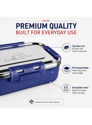 MILTON Stainless Steel Insulated Lunch Box, 700ml with 170ml Inner Container & Spoon, Leak Proof Tiffin Box for Office, School & Travel, Assorted Colour - view 4