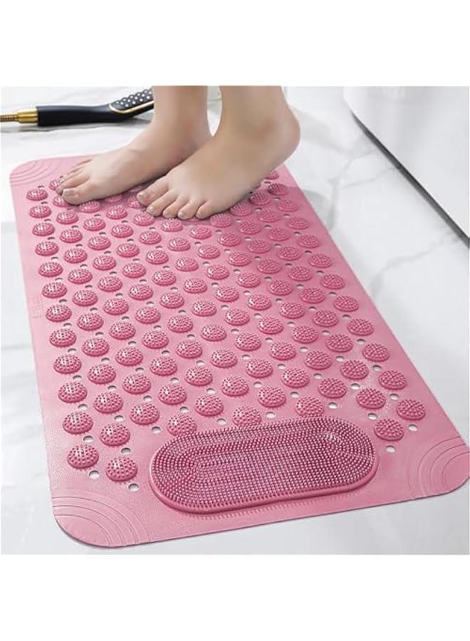 HOOKOR Bathtub Mat, Anti Slip Bath Mat,Non-Slip Bath Tub Shower Mat with Suction Cups and Drain Holes,Foot Massage Shower Mat for Bathroom Shower Washable (Pink) - Image 5