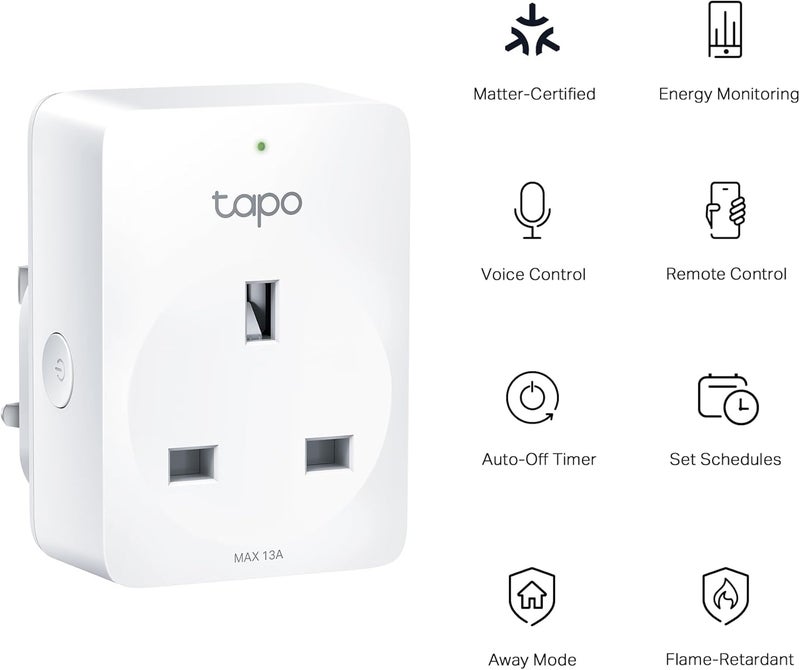 tapo تافو P110M قابس ذكي صغير واي فاي مع مراقبة الطاقة، معتمد من Matter - Image 3