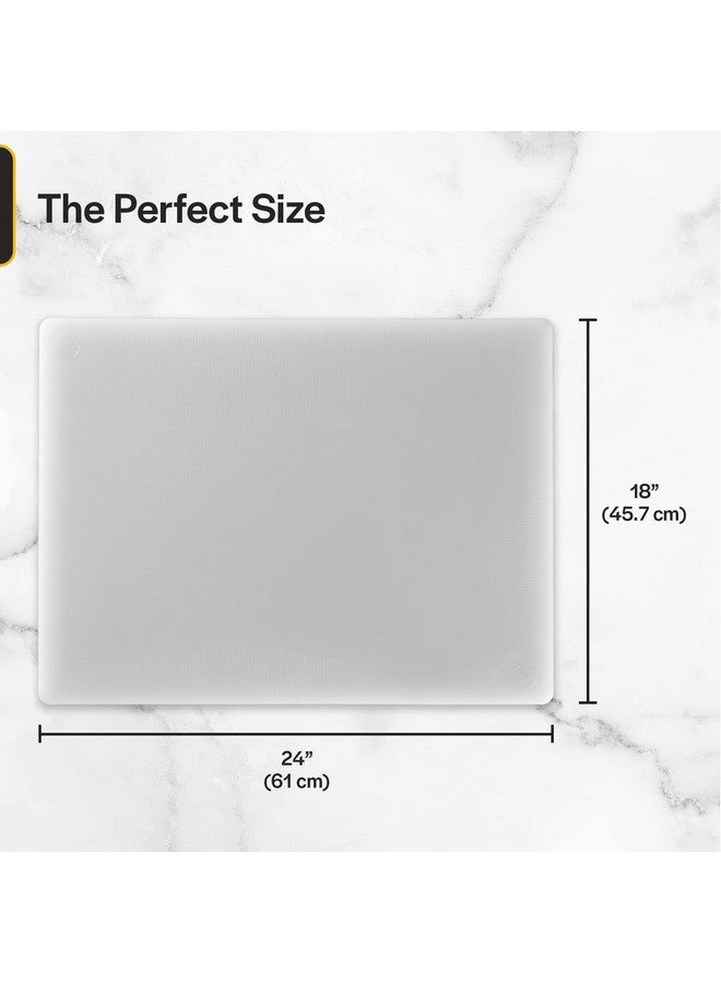 Thirteen Chefs Commercial Grade White Cutting Board - 24 x 18 x 0.5 Inch Extra Large, Superior HDPP Plastic is NSF Approved for Food Service and Kitchens - Image 2