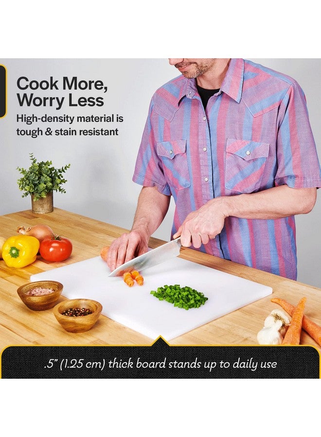Thirteen Chefs Commercial Grade White Cutting Board - 24 x 18 x 0.5 Inch Extra Large, Superior HDPP Plastic is NSF Approved for Food Service and Kitchens - Image 3