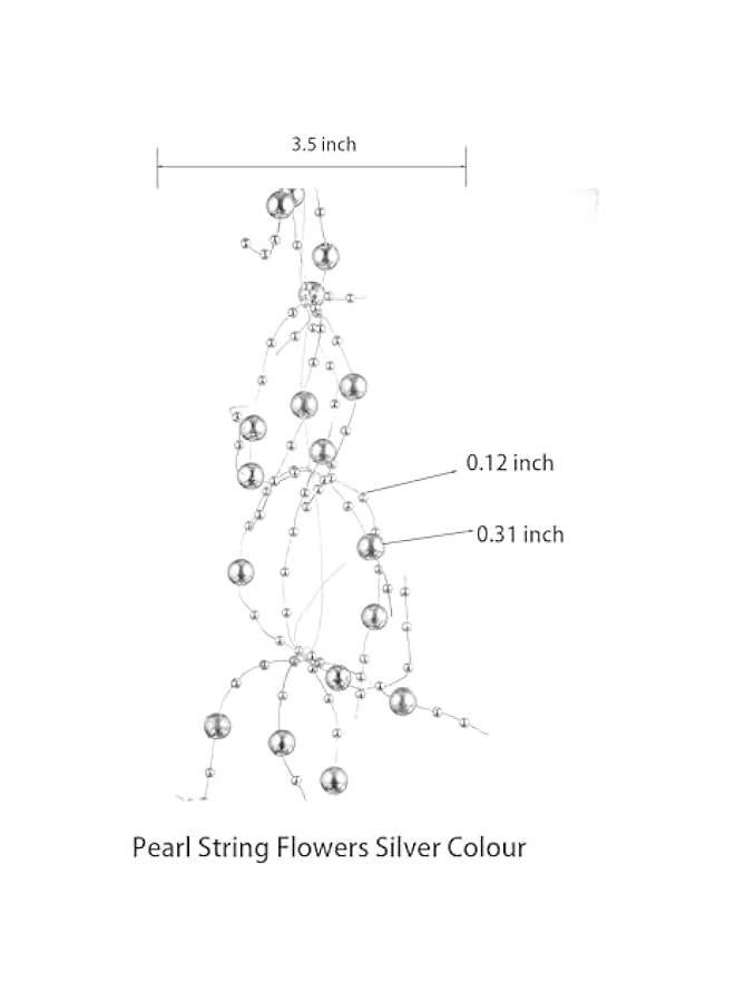 Arabest 13Feet Pearl String Spool Roll for Floating Candles Faux Pearls Strands Garland for Vase Filler Wedding Centerpiece  Table Decor (Silver)  - Image 3