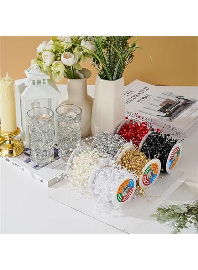 Arabest 13Feet Pearl String Spool Roll for Floating Candles Faux Pearls Strands Garland for Vase Filler Wedding Centerpiece  Table Decor (Silver)  - Image 5