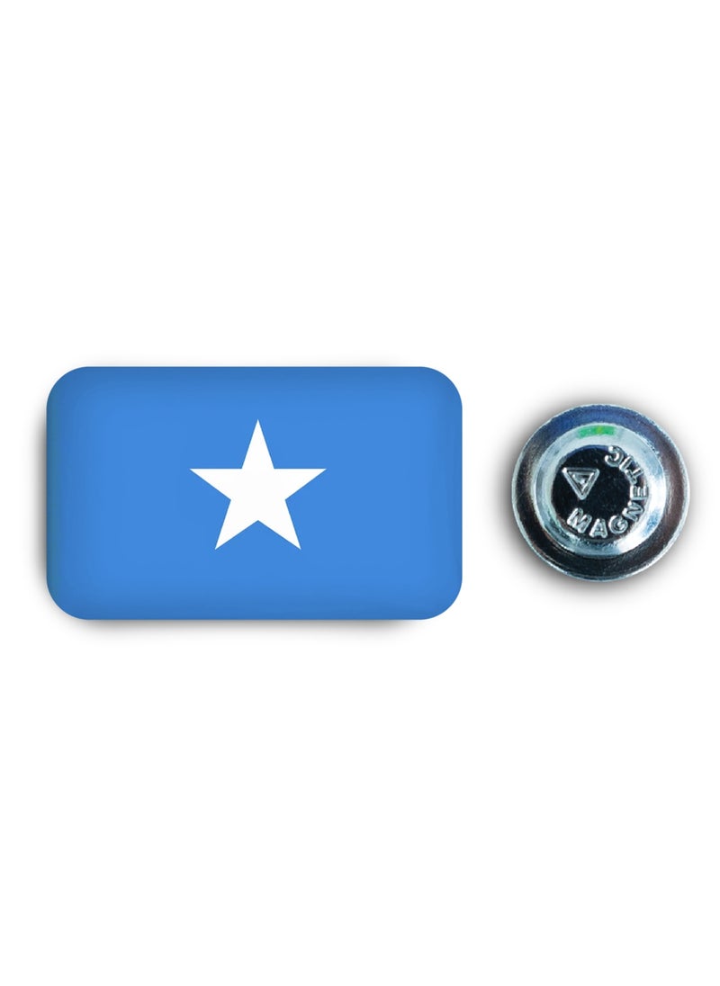 971MEDIA SOMALIA Flag - Metal Badge Epoxy Coated with Magnetic Pin that Doesn't Tear Clothes  - Image 1