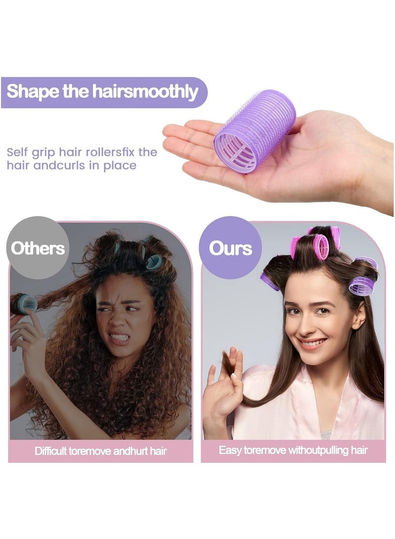 Elaur 30Pcs Hair Rollers Set, 18 Pieces Self Grip Holding Hair Rollers Curlers 20 mm, 31 mm, 48 mm & 12 Pieces Duckbill Sectioning Clips for Salon Barber Hair Styling(Rainbow) - Image 5