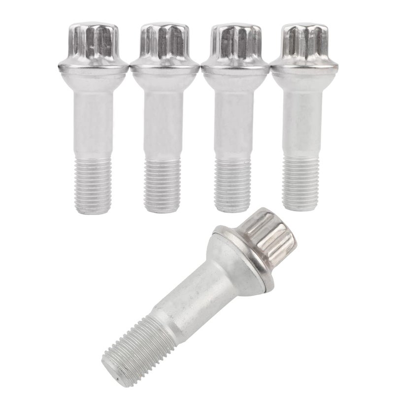 Mardarth برغي عجلة مارداث 14 مم × 1.5 OE مصنع العجلة 0009905407 متوافق مع ML500 S550 CL63 ML350 GLK350 CL500 GL450، عبوة من 5 - Image 1