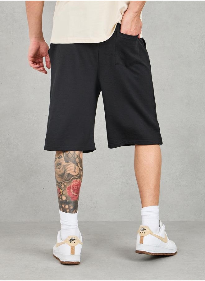 Styli Styli Oversized Solid Shorts with Drawstring  - Image 3