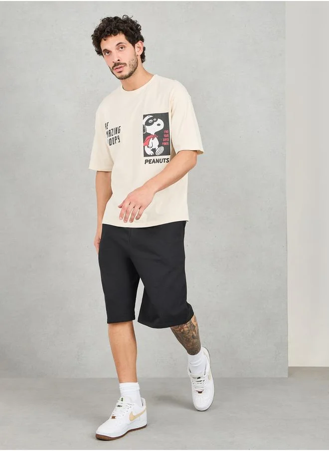 ستايلي Styli Oversized Solid Shorts with Drawstring