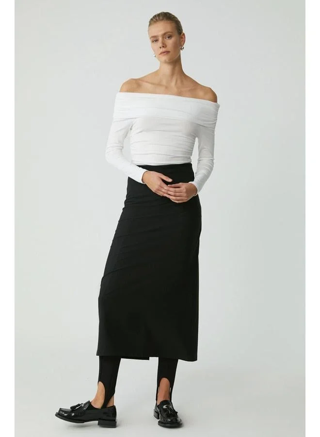 Ethiquet Babel Women's Viscose Long Sleeve Slim White Blouse.