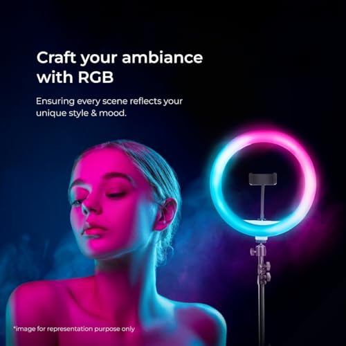 DIGITEK (DRL-14 RGB) Multi-Color LED Ring Light with Smartphone Mount - USB Cable, 3-Color Temperature Lights - Ideal for Photography, Video (Without Stand) - Image 4