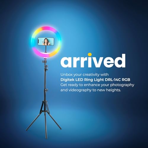 DIGITEK (DRL-14 RGB) Multi-Color LED Ring Light with Smartphone Mount - USB Cable, 3-Color Temperature Lights - Ideal for Photography, Video (Without Stand) - Image 2