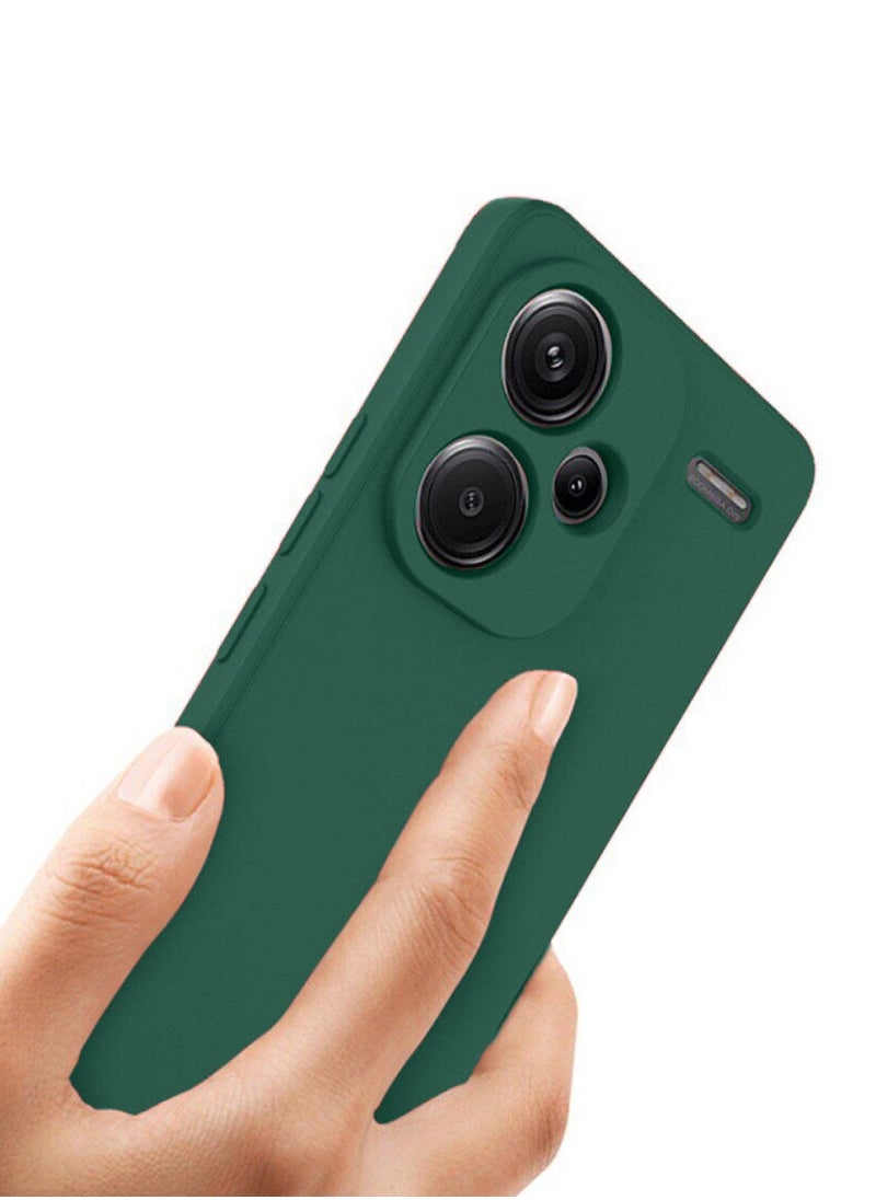 Techie - Stylish TPU Silicone Back Cover Case for Xiaomi Redmi Note 13 Pro Plus– Slim Fit Design, Smooth and Soft – Dark Green - Image 1
