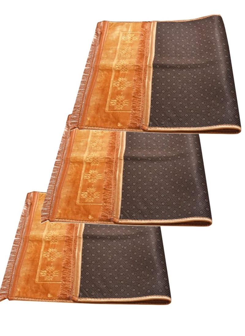 3 Pieces Premium Comfort Prayer Mat Soft and Durable Prayer Mat for Daily Prayers 120x80cm Beige Color - Image 1