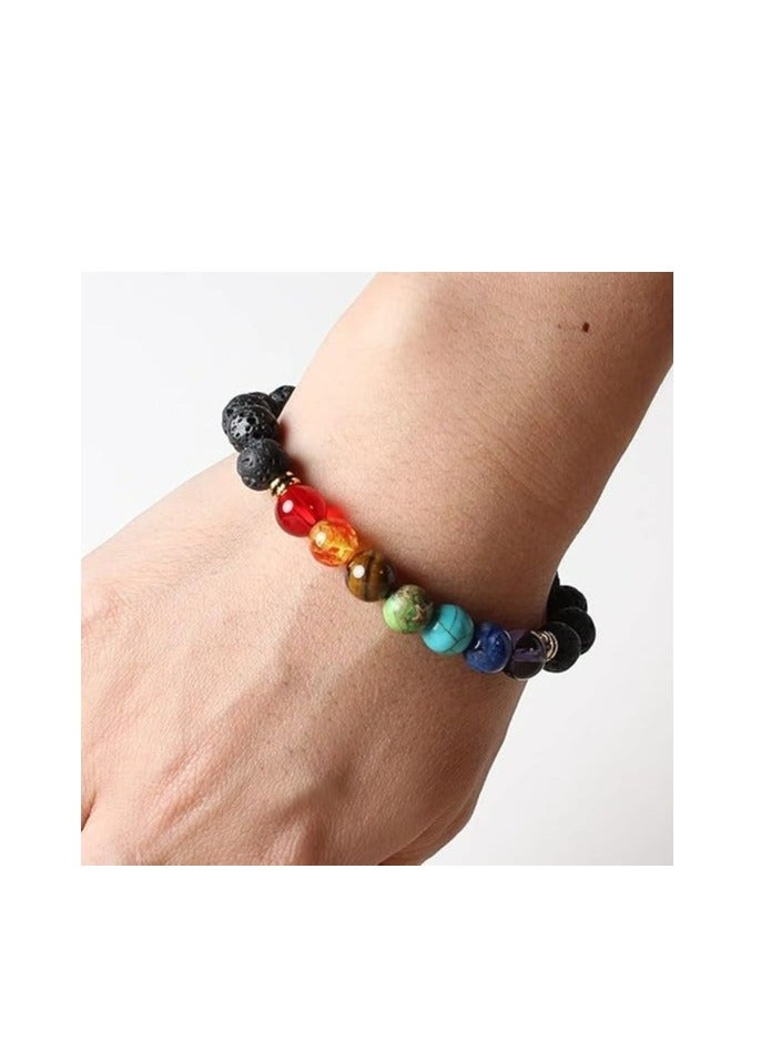 Loquat Adjustable Crystal Chakra Bracelet, Healing Stone Beaded Bracelet for Relaxation, Unisex Gift - Image 4