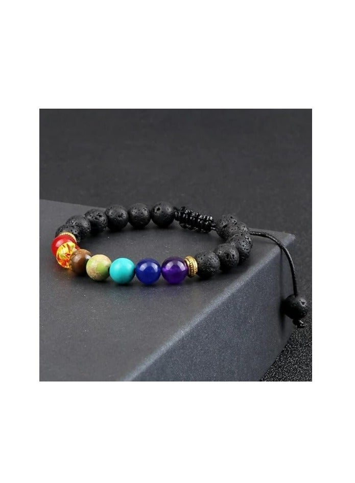 Loquat Adjustable Crystal Chakra Bracelet, Healing Stone Beaded Bracelet for Relaxation, Unisex Gift - Image 5