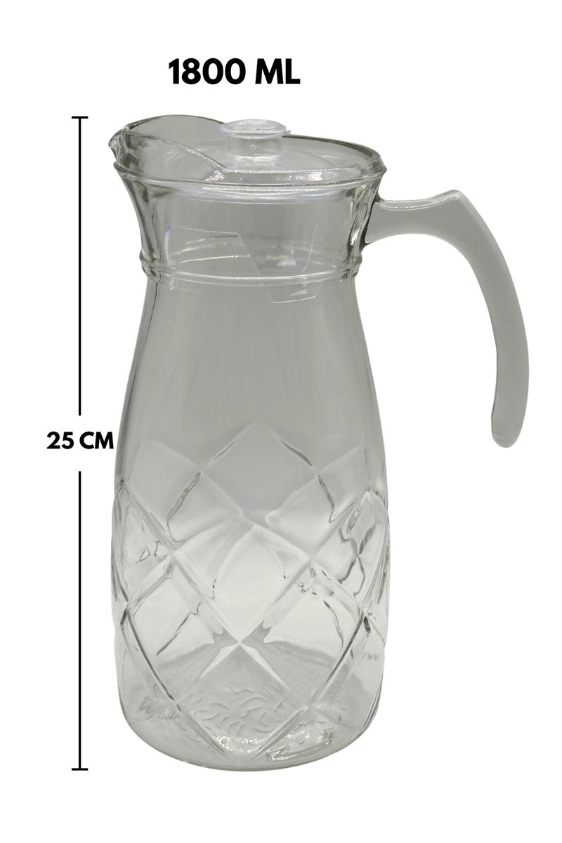 القناص جيك عصير زجاجي فاخر بسعة 1800 مل مع غطاء | تصميم أنيق ومتين سهل الصب - Image 4