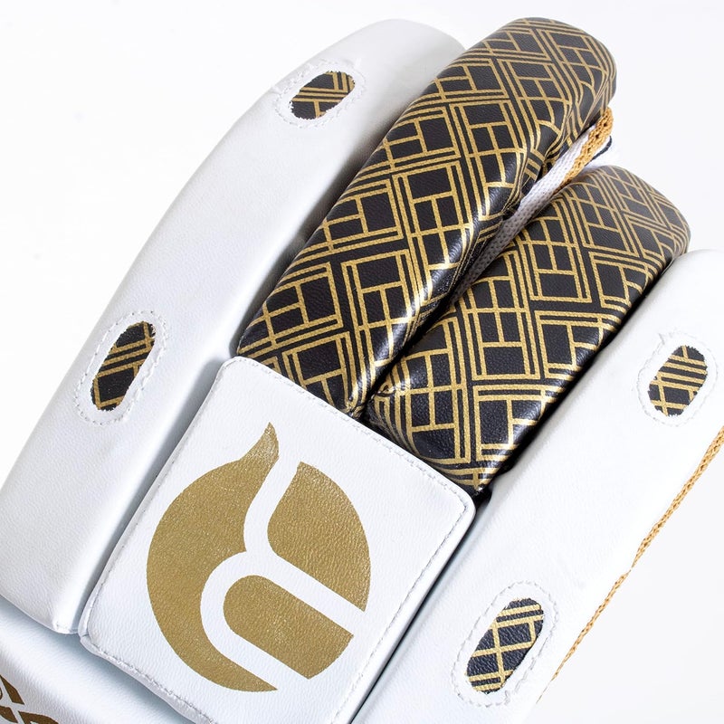 RMAX Unisex Leather & PVC Cricket Batting Gloves (Golden) - Image 4