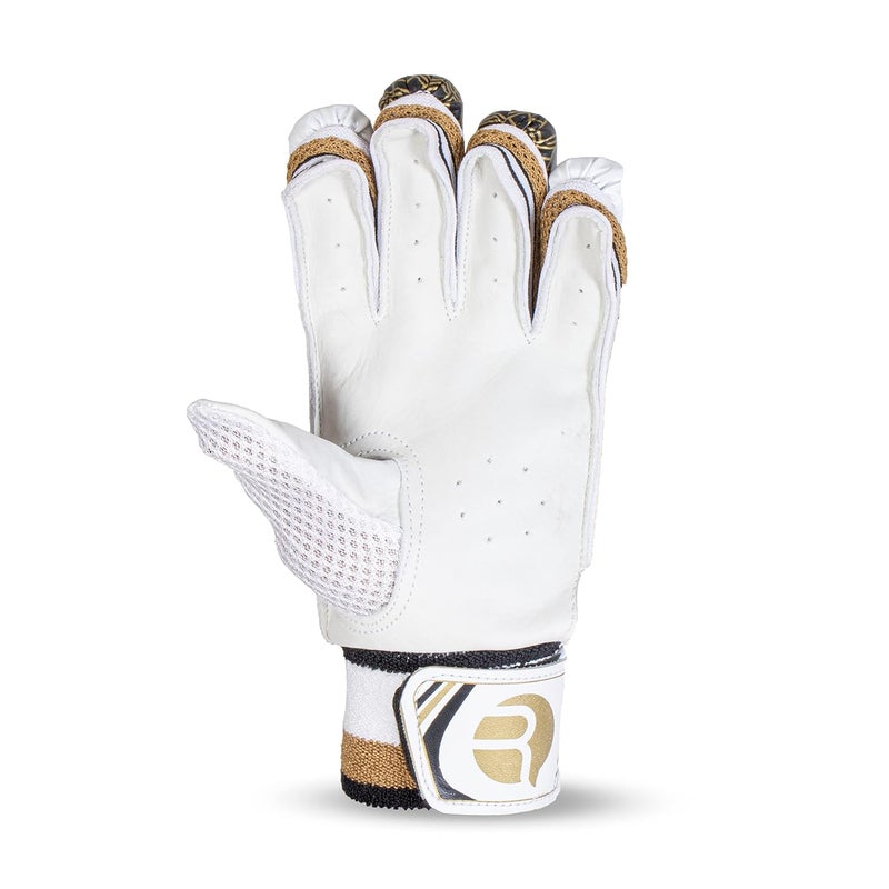 RMAX Unisex Leather & PVC Cricket Batting Gloves (Golden) - Image 5
