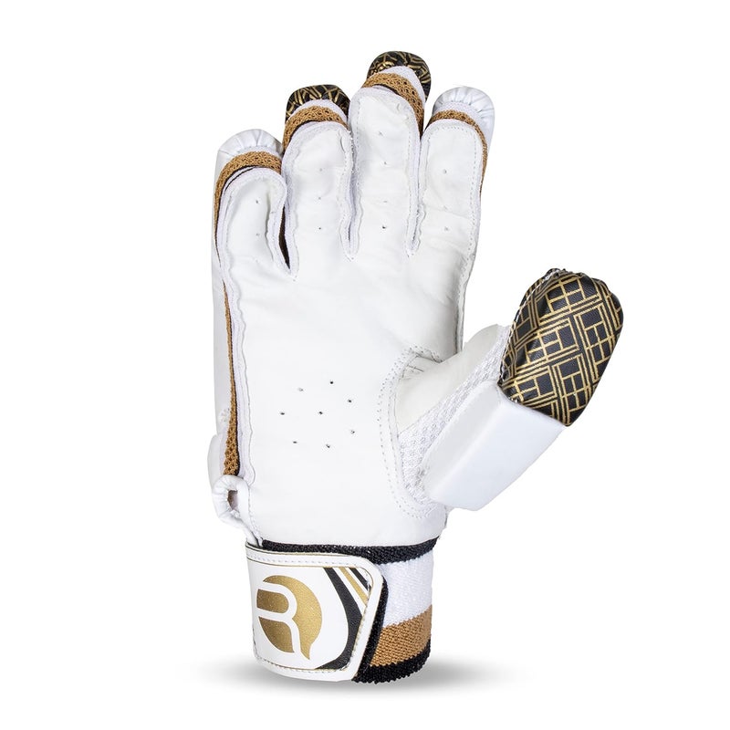 RMAX Unisex Leather & PVC Cricket Batting Gloves (Golden) - Image 3
