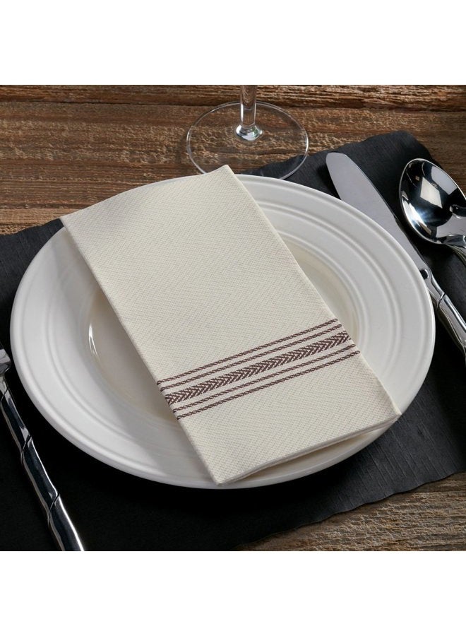 Hoffmaster FP1112 FashnPoint Black and White Dishtowel Printed Dinner Napkin, Ultra Ply, 15 1/2" x 15 1/2", 1/8 Fold (8 Packs of 100) - Image 2