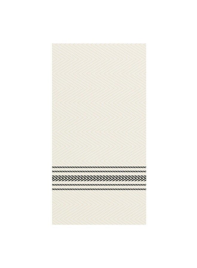 Hoffmaster FP1112 FashnPoint Black and White Dishtowel Printed Dinner Napkin, Ultra Ply, 15 1/2" x 15 1/2", 1/8 Fold (8 Packs of 100) - Image 1