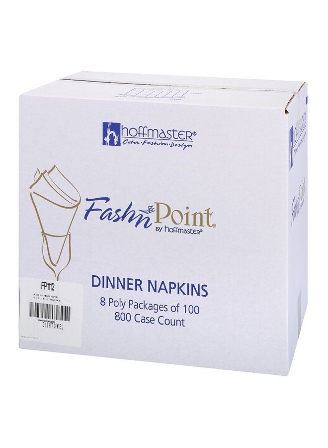 Hoffmaster FP1112 FashnPoint Black and White Dishtowel Printed Dinner Napkin, Ultra Ply, 15 1/2" x 15 1/2", 1/8 Fold (8 Packs of 100) - Image 4