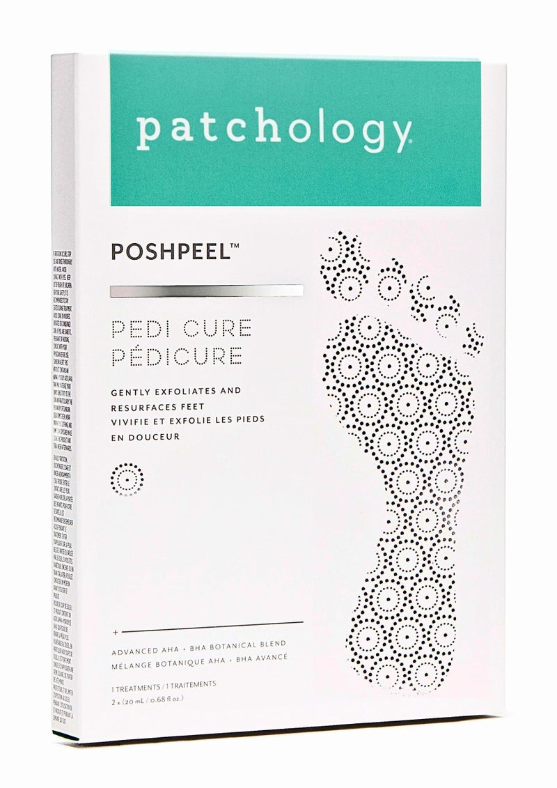 Patchology PoshPeel Pedi Cure  Foot Peel Mask Soak Treatment Feet Peeling Mask Pedicure Booties with Deep Exfoliation for Babysoft Skin Pedicure Supplies for Foot Care 1 Pair
