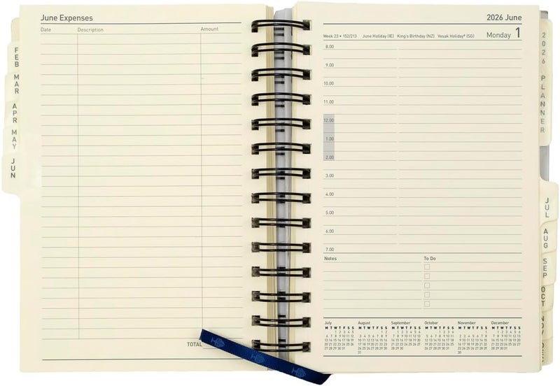 Collins - Elite - Compact 2026 12 Month Calendar Year Planner, Day-To-Page with Appointments Diary - Black (1140V.99-26) - Image 4
