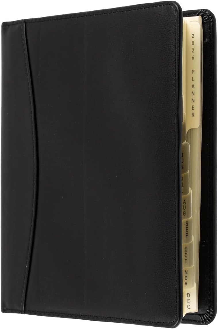 Collins - Elite - Compact 2026 12 Month Calendar Year Planner, Day-To-Page with Appointments Diary - Black (1140V.99-26) - Image 1