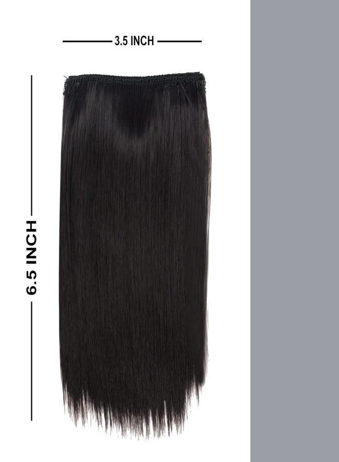 Wizme 2 Clip In Scalp Hair Extension/Scalp Cover Up Patch Volumizer Invisible Bald Cover Hair Extension/Hair Volumizer For Thin Hairs Set Of 2 (Dark Brown 6 inch) - Image 2