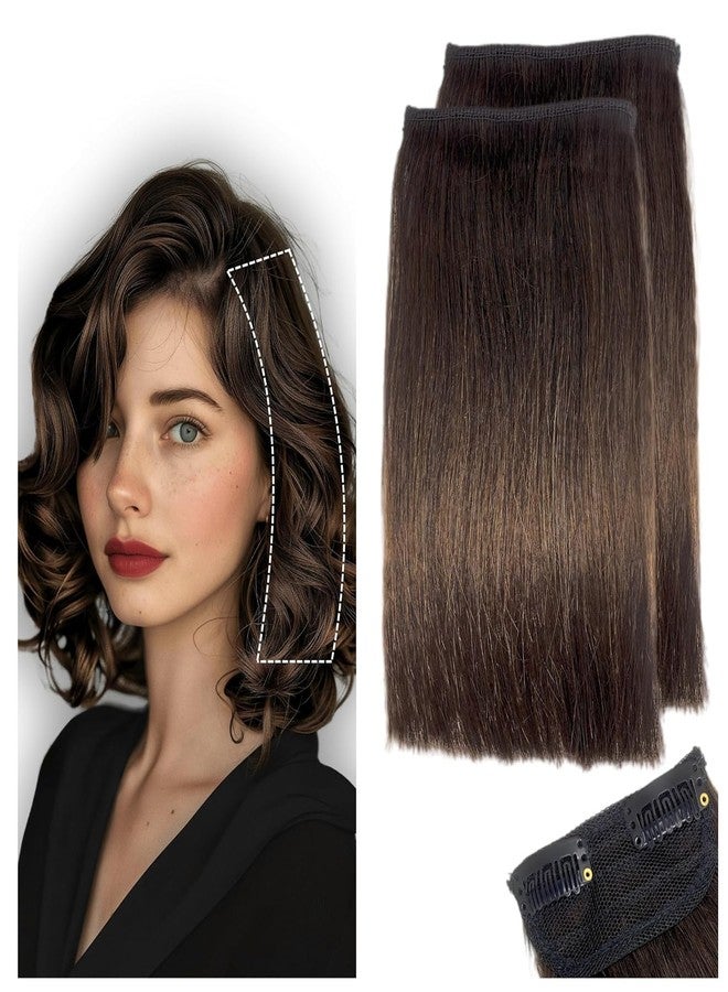 Wizme 2 Clip In Scalp Hair Extension/Scalp Cover Up Patch Volumizer Invisible Bald Cover Hair Extension/Hair Volumizer For Thin Hairs Set Of 2 (Dark Brown 6 inch) - Image 1