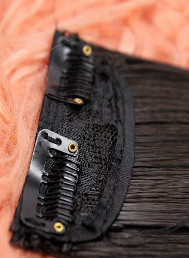 Wizme 2 Clip In Scalp Hair Extension/Scalp Cover Up Patch Volumizer Invisible Bald Cover Hair Extension/Hair Volumizer For Thin Hairs Set Of 2 (Dark Brown 6 inch) - Image 4