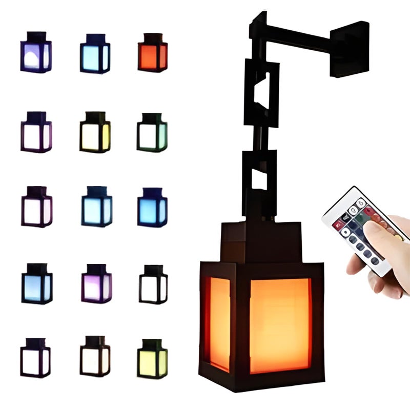 Bivpreom 16 Colors Pixelated Lantern Night Light with USB Rechargeable & Remote Control ï¼ŒGame Room Decor, Gifts for Boys - Image 1