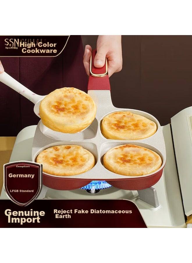 Ssn Four-hole Frying Pan, Egg Pan, Egg Cooking Tool, Burger Pan, Egg Pan, Breakfast Pan, Frying Pan, Hamburger Pan, Meat Burger Pan - Image 1