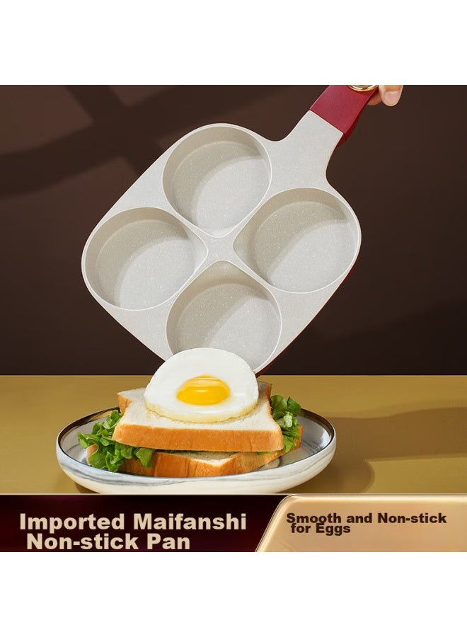 Ssn Four-hole Frying Pan, Egg Pan, Egg Cooking Tool, Burger Pan, Egg Pan, Breakfast Pan, Frying Pan, Hamburger Pan, Meat Burger Pan - Image 3