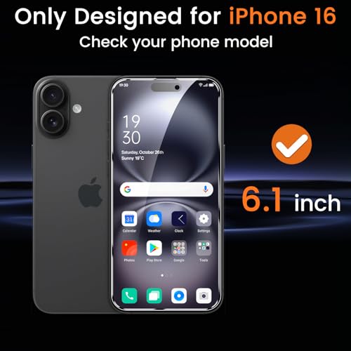 Lesakit 44 Pack Privacy Screen Protector for iPhone 16 61Inch with 4 Pack Camera Lens Protector Anti Spy Tempered Glass Film 9H Hardness Case Friendly - Image 3