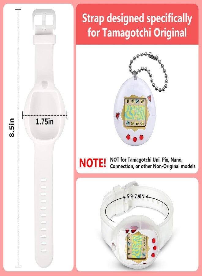 casmilee Silicone Cover Case for Tamagotchi Original, for Gen 1/2, Neon, Retro Flowers, 90s, Fresh Strawberry, Adjustable Anti-Drop Strap for Kids, Teens, Adults, Parents & 90s Nostalgia Lovers (Clear) - Image 2