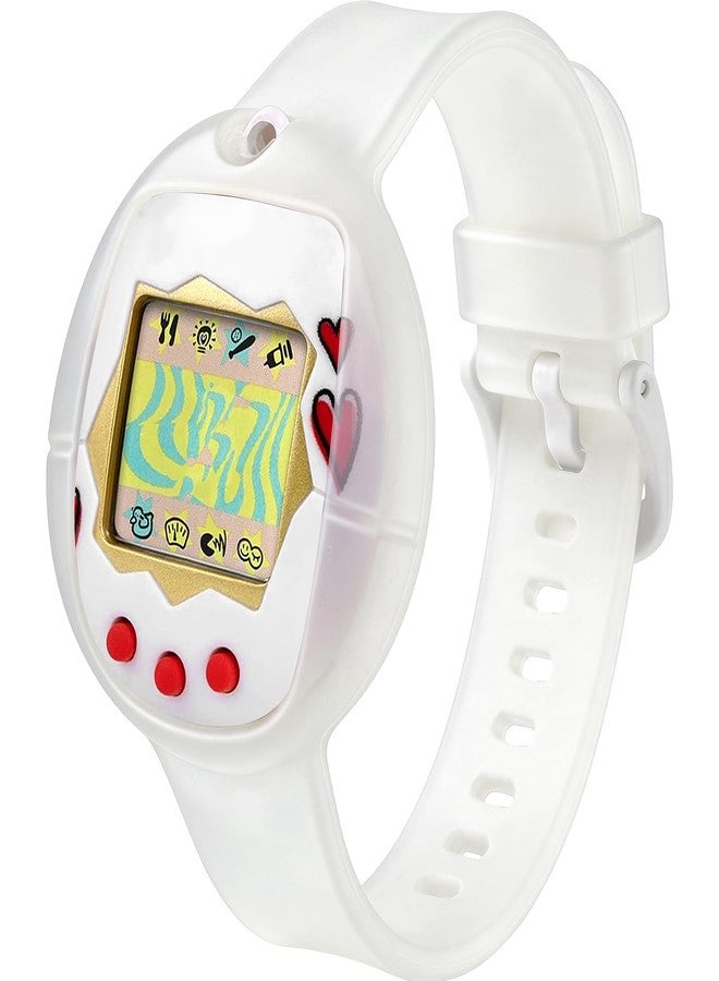 casmilee Silicone Cover Case for Tamagotchi Original, for Gen 1/2, Neon, Retro Flowers, 90s, Fresh Strawberry, Adjustable Anti-Drop Strap for Kids, Teens, Adults, Parents & 90s Nostalgia Lovers (Clear) - Image 1